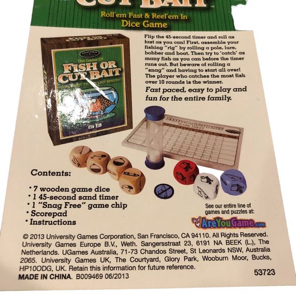 Game Bundle Dice & Card Games Scrabble Slam, Fish Or Cut Bait/Deer In Headlights - Picture 5 of 10